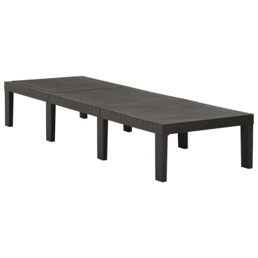 vidaXL Ξαπλώστρα Ανθρακί Πλαστική 195x65x32cm 1 τεμ.