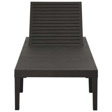 vidaXL Ξαπλώστρα Ανθρακί Πλαστική 195x65x32cm 1 τεμ.