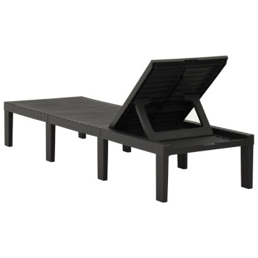 vidaXL Ξαπλώστρα Ανθρακί Πλαστική 195x65x32cm 1 τεμ.