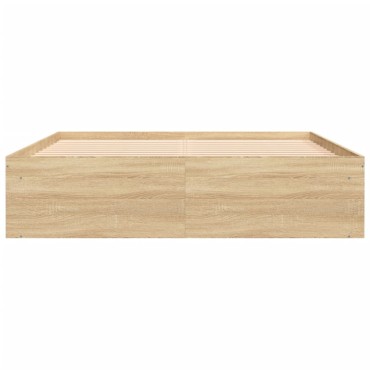 vidaXL Πλαίσιο Κρεβατιού Sonoma Δρυς 140x200cm 1 τεμ. - Διπλό