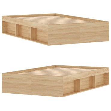 vidaXL Πλαίσιο Κρεβατιού Sonoma Δρυς 120x200cm 1 τεμ. - Μονό