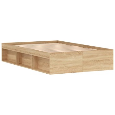 vidaXL Πλαίσιο Κρεβατιού Sonoma Δρυς 120x200cm 1 τεμ. - Μονό