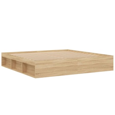 vidaXL Πλαίσιο Κρεβατιού Sonoma Δρυς 200x200cm 1 τεμ. - Διπλό