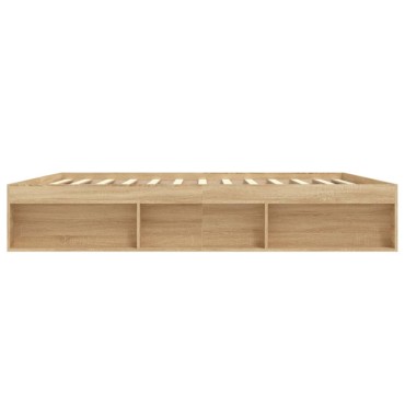 vidaXL Πλαίσιο Κρεβατιού Sonoma Δρυς 200x200cm 1 τεμ. - Διπλό