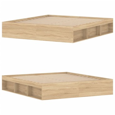 vidaXL Πλαίσιο Κρεβατιού Sonoma Δρυς 180x200cm Super King 1 τεμ. - Διπλό