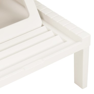 vidaXL Ξαπλώστρα Λευκή Πλαστική με Μαξιλάρι 195x65x32cm 1 τεμ.