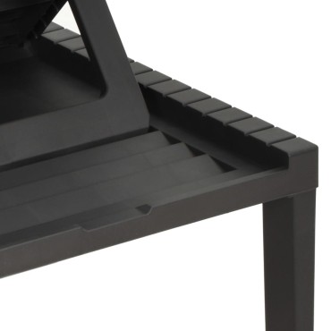vidaXL Ξαπλώστρα Ανθρακί Πλαστική με Μαξιλάρι 195x65x32cm 1 τεμ.