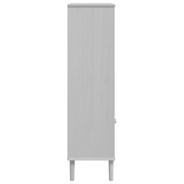 vidaXL Βιβλιοθήκη SENJA Λευκή/Όψη Ρατάν 90x35x130cm Μασίφ Ξύλο Πεύκου 1 τεμ.