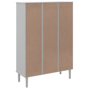 vidaXL Βιβλιοθήκη SENJA Λευκή/Όψη Ρατάν 90x35x130cm Μασίφ Ξύλο Πεύκου 1 τεμ.