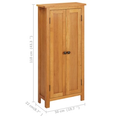 vidaXL Ντουλάπα Αποθήκευσης 50x22x110cm από Μασίφ Ξύλο Δρυός 1 τεμ.