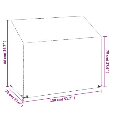 vidaXL Καλύμματα Πάγκου με 8 Κρίκους 2 τεμ. 130x70x70/88cm Πολυαιθ.