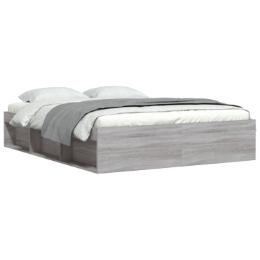 vidaXL Πλαίσιο Κρεβατιού Γκρι Sonoma 140 x 200 εκ.