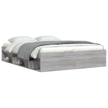 vidaXL Πλαίσιο Κρεβατιού Γκρι Sonoma 140 x 200 εκ.