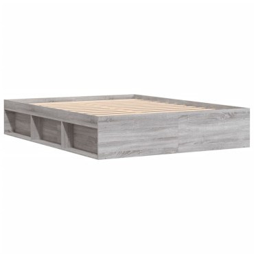 vidaXL Πλαίσιο Κρεβατιού Γκρι Sonoma 140 x 200 εκ.