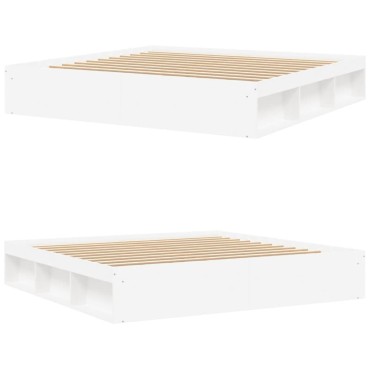 vidaXL Πλαίσιο Κρεβατιού Λευκό 200x200cm 1 τεμ. - Διπλό