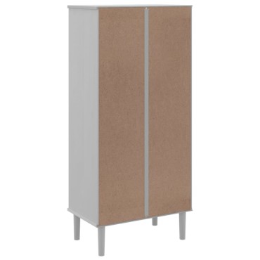 vidaXL Βιβλιοθήκη SENJA Λευκό / Ρατάν 60x35x130cm Μασίφ Ξύλο Πεύκου 1 τεμ.