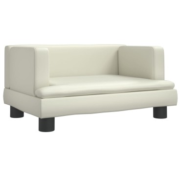 vidaXL Καναπές Παιδικός Κρεμ 60x40x30cm από Συνθετικό Δέρμα 1 τεμ.