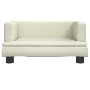 vidaXL Καναπές Παιδικός Κρεμ 60x40x30cm από Συνθετικό Δέρμα 1 τεμ.