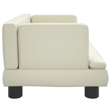 vidaXL Καναπές Παιδικός Κρεμ 60x40x30cm από Συνθετικό Δέρμα 1 τεμ.
