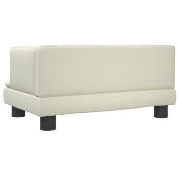 vidaXL Καναπές Παιδικός Κρεμ 60x40x30cm από Συνθετικό Δέρμα 1 τεμ.
