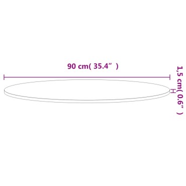 vidaXL Επιφάνεια Τραπεζιού Στρογγυλή 90x1,5cm Μασίφ Ξύλο Οξιάς 1 τεμ.