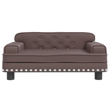 vidaXL Καναπές Παιδικός Καφέ 70x45x30cm από Συνθετικό Δέρμα 1 τεμ.