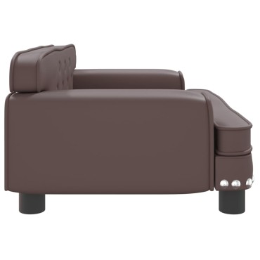 vidaXL Καναπές Παιδικός Καφέ 70x45x30cm από Συνθετικό Δέρμα 1 τεμ.