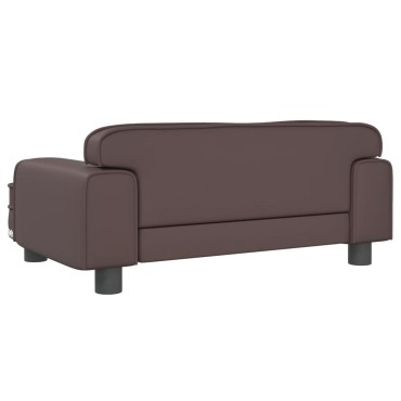 vidaXL Καναπές Παιδικός Καφέ 70x45x30cm από Συνθετικό Δέρμα 1 τεμ.