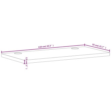 vidaXL Επιφάνεια Γραφείου 110x55x2,5 εκ. από Μασίφ Ξύλο Οξιάς