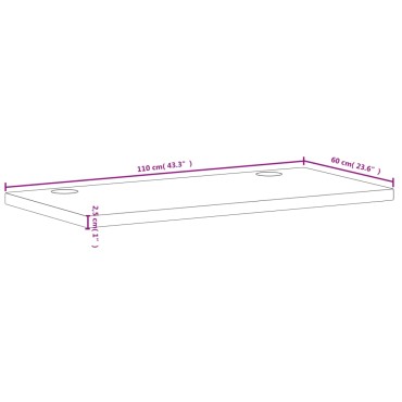 vidaXL Επιφάνεια Γραφείου 110x60x2,5 εκ. από Μασίφ Ξύλο Οξιάς