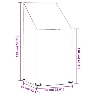 vidaXL Κάλυμμα Καρέκλας με 8 Κρίκους 65x65x110/150cm Πολυαιθυλένιο 1 τεμ.
