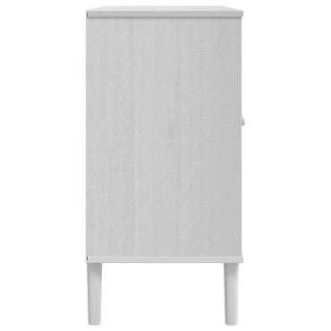 vidaXL Μπουφές SENJA Λευκό / Ρατάν 112x40x80cm Μασίφ Ξύλο Πεύκου 1 τεμ.