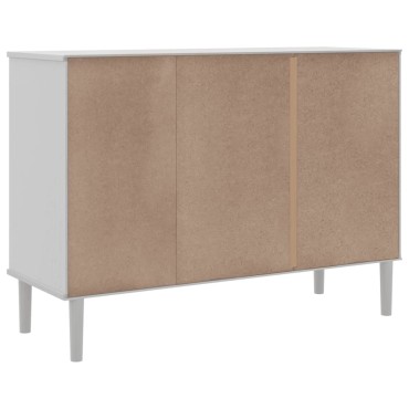 vidaXL Μπουφές SENJA Λευκό / Ρατάν 112x40x80cm Μασίφ Ξύλο Πεύκου 1 τεμ.