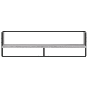 vidaXL Ράφι Τοίχου με Μπάρα Γκρι Sonoma 100x25x30cm 1 τεμ.