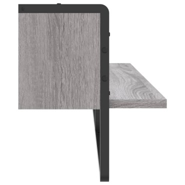 vidaXL Ράφι Τοίχου με Μπάρα Γκρι Sonoma 100x25x30cm 1 τεμ.