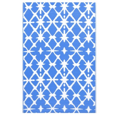 vidaXL χαλί εξωτερικού χώρου ARAKIL μπλε και λευκό 190x290 cm PP