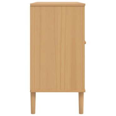 vidaXL Μπουφές SENJA Καφέ / Ρατάν 112x40x80cm Μασίφ Ξύλο Πεύκου 1 τεμ.