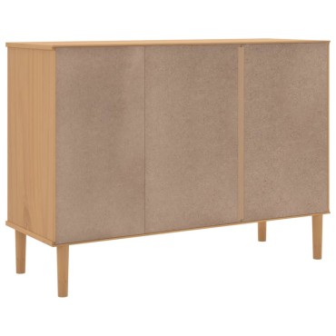 vidaXL Μπουφές SENJA Καφέ / Ρατάν 112x40x80cm Μασίφ Ξύλο Πεύκου 1 τεμ.