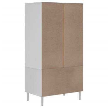 vidaXL Ντουλάπα SENJA Λευκό / Ρατάν 90x55x175cm Μασίφ Ξύλο Πεύκου 1 τεμ.
