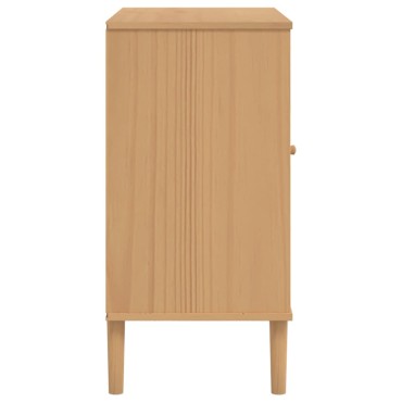 vidaXL Μπουφές SENJA Καφέ / Ρατάν 80x40x80cm Μασίφ Ξύλο Πεύκου 1 τεμ.