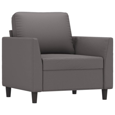 vidaXL Πολυθρόνα Γκρι Συνθετικό δέρμα 80x77x80cm 1 τεμ. Γωνιακός