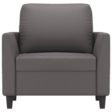 vidaXL Πολυθρόνα Γκρι Συνθετικό δέρμα 80x77x80cm 1 τεμ. Γωνιακός