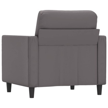 vidaXL Πολυθρόνα Γκρι Συνθετικό δέρμα 80x77x80cm 1 τεμ. Γωνιακός