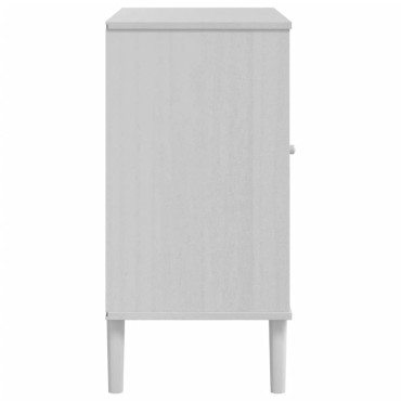 vidaXL Ντουλάπι SENJA Λευκό / Όψη Ρατάν 80x40x80cm Μασίφ Ξύλο Πεύκου 1 τεμ.