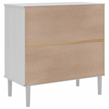 vidaXL Ντουλάπι SENJA Λευκό / Όψη Ρατάν 80x40x80cm Μασίφ Ξύλο Πεύκου 1 τεμ.