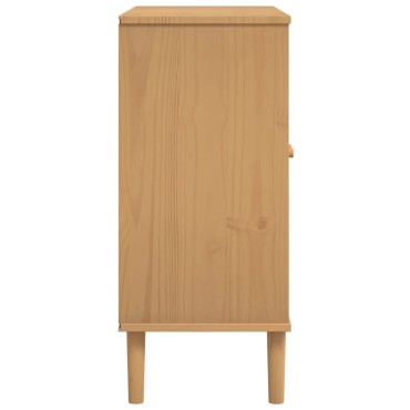 vidaXL Ντουλάπι SENJA Καφέ / Ρατάν 80x35x80cm Μασίφ Ξύλο Πεύκου 1 τεμ.