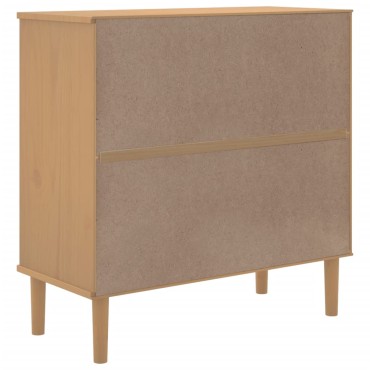 vidaXL Ντουλάπι SENJA Καφέ / Ρατάν 80x35x80cm Μασίφ Ξύλο Πεύκου 1 τεμ.