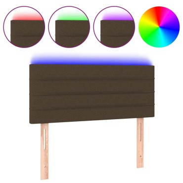 vidaXL Κεφαλάρι Κρεβατιού LED Σκούρο Καφέ 80x5x78/88cm Υφασμάτινο 1 τεμ.
