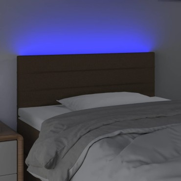 vidaXL Κεφαλάρι Κρεβατιού LED Σκούρο Καφέ 80x5x78/88cm Υφασμάτινο 1 τεμ.