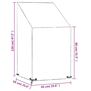 vidaXL Κάλυμμα Καρέκλας με 8 Κρίκους 65x65x80/120cm Πολυαιθυλένιο 1 τεμ.